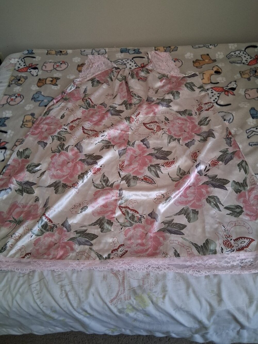 PINK FLOWER NIGHTGOWN FOR PLUS SIZE